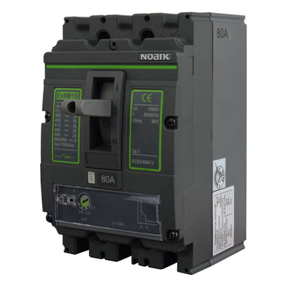 Interruptor Automático de Caja Moldeada l Breaker Totalizador Industrial Termomagnético l Ajustable l 3 Polos l 64 - 80A l 36KA / 50KA l Ex9M1S l NOARK