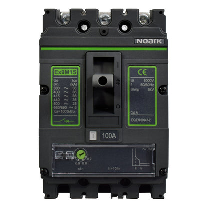 Interruptor Automático de Caja Moldeada l Breaker Totalizador Industrial Termomagnético l Ajustable l 3 Polos l 80 - 100A l 36KA / 50KA l Ex9M1S l NOARK