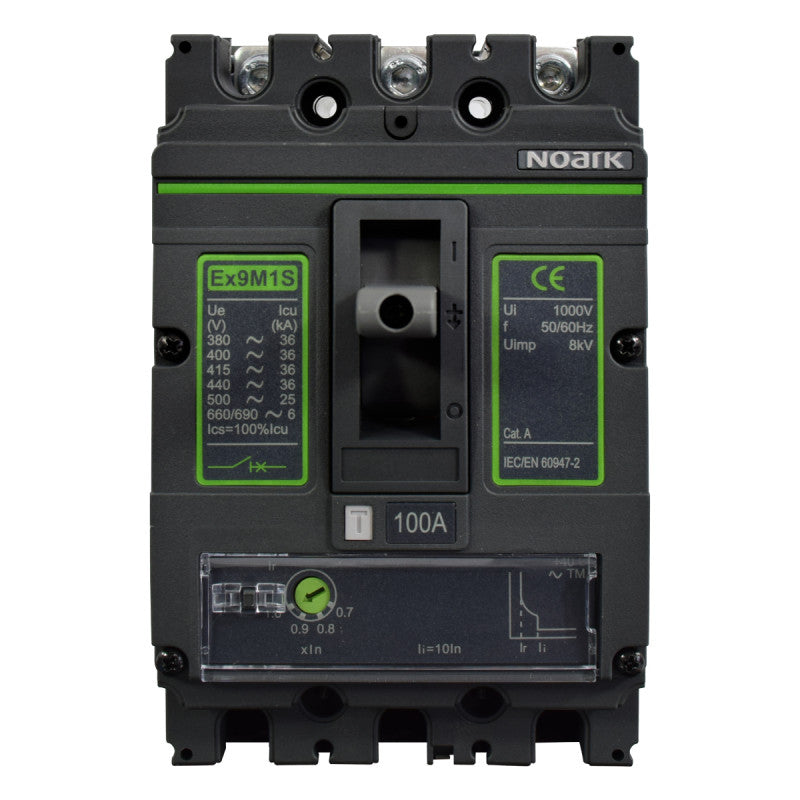 Interruptor Automático de Caja Moldeada l Breaker Totalizador Industrial Termomagnético l Ajustable l 3 Polos l 80 - 100A l 36KA / 50KA l Ex9M1S l NOARK