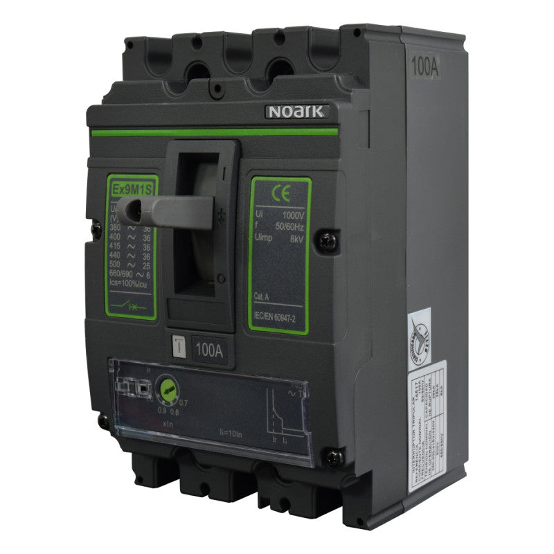 Interruptor Automático de Caja Moldeada l Breaker Totalizador Industrial Termomagnético l Ajustable l 3 Polos l 80 - 100A l 36KA / 50KA l Ex9M1S l NOARK