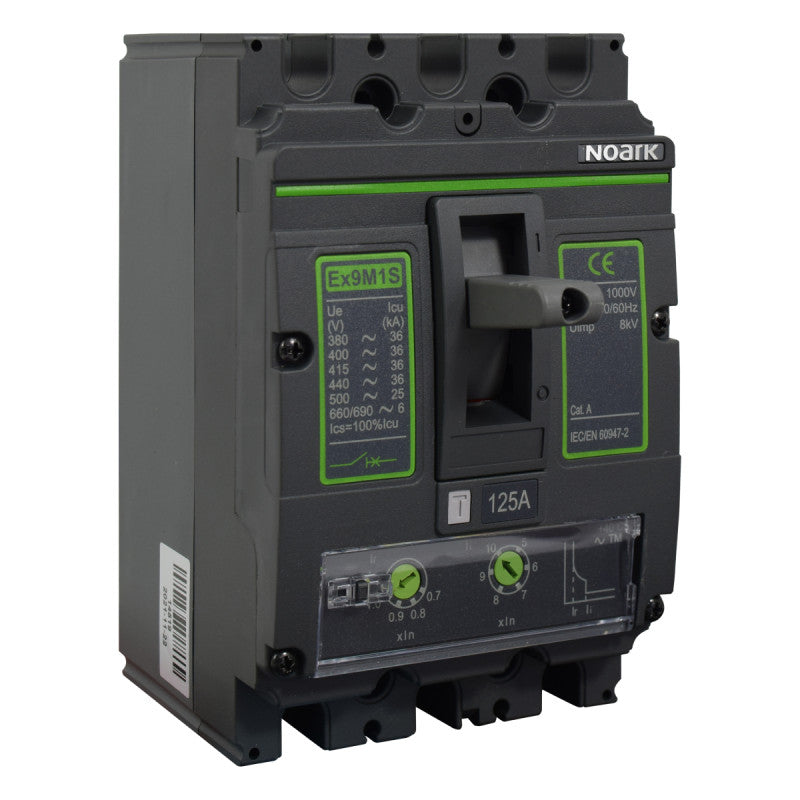 Interruptor Automático de Caja Moldeada l Breaker Totalizador Industrial Termomagnético l Ajustable l 3 Polos l 100 - 125A l 36KA / 50KA l Ex9M1S l NOARK