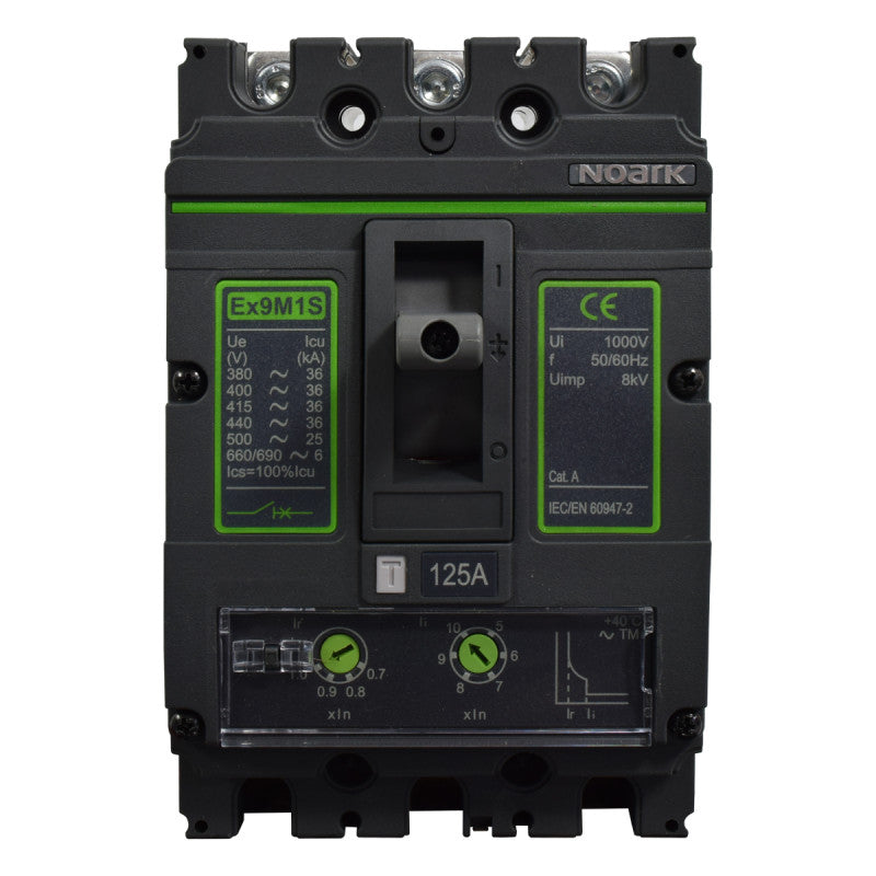 Interruptor Automático de Caja Moldeada l Breaker Totalizador Industrial Termomagnético l Ajustable l 3 Polos l 100 - 125A l 36KA / 50KA l Ex9M1S l NOARK