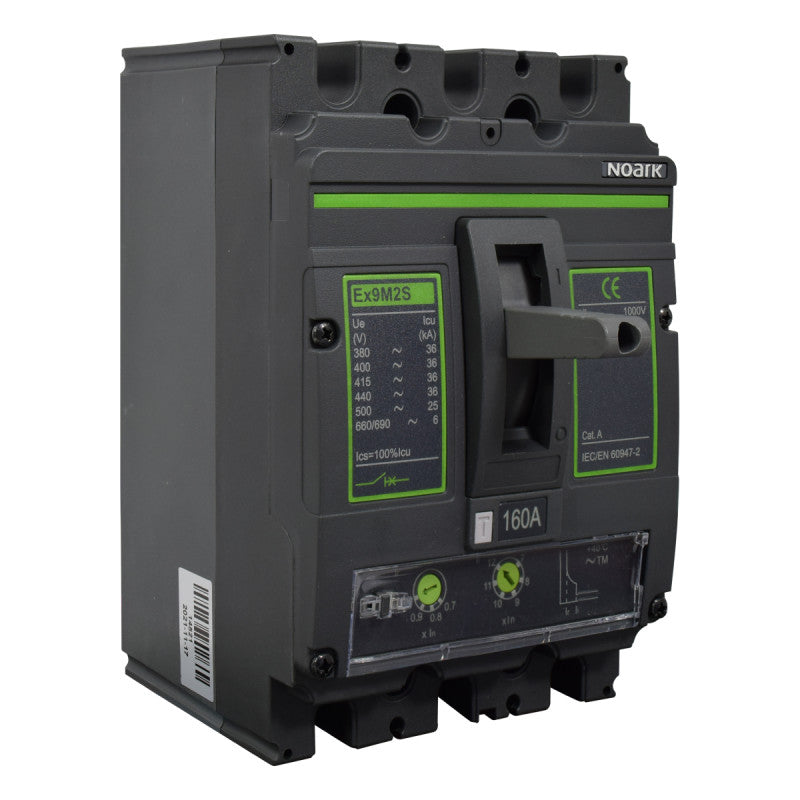 Interruptor Automático de Caja Moldeada l Breaker Totalizador Industrial Termomagnético l Ajustable l 3 Polos l 128 - 160A l 36KA / 50KA l Ex9M2S l NOARK