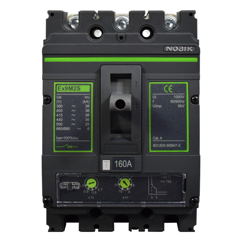 Interruptor Automático de Caja Moldeada l Breaker Totalizador Industrial Termomagnético l Ajustable l 3 Polos l 128 - 160A l 36KA / 50KA l Ex9M2S l NOARK
