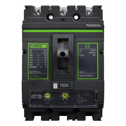 Interruptor Automático de Caja Moldeada l Breaker Totalizador Industrial Termomagnético l Ajustable l 3 Polos l 128 - 160A l 36KA / 50KA l Ex9M2S l NOARK