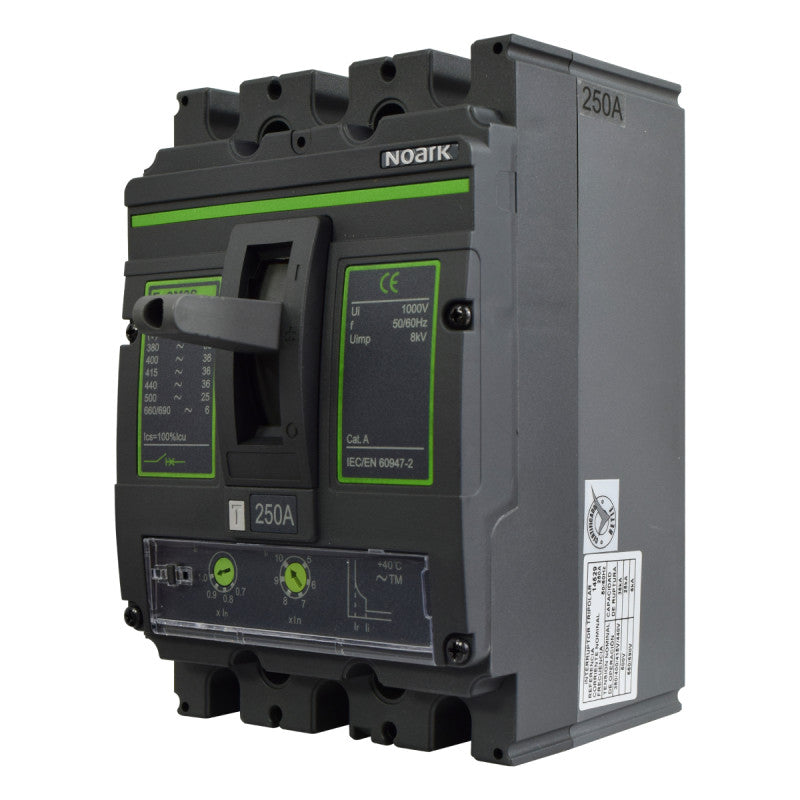 Interruptor Automático de Caja Moldeada l Breaker Totalizador Industrial Termomagnético l Ajustable l 3 Polos l 200 - 250A l 36KA / 50KA l Ex9M2S l NOARK