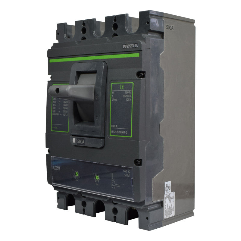 Interruptor Automático de Caja Moldeada l Breaker Totalizador Industrial Termomagnético l Ajustable l 3 Polos l 400 - 500A l 36KA / 65KA l Ex9M4S l NOARK