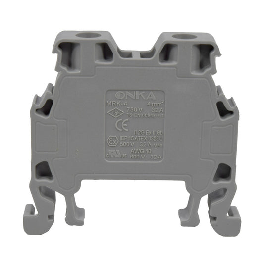Bornera Atornillable l Gris l 32A l 750V l 10AWG