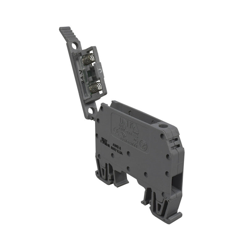 Bornera Porta-Fusible l Gris l 6,3A l 24V l 8AWG