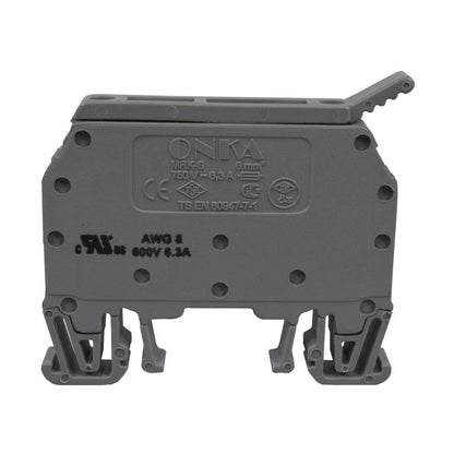 Bornera Porta-Fusible l Gris l 6,3A l 24V l 8AWG