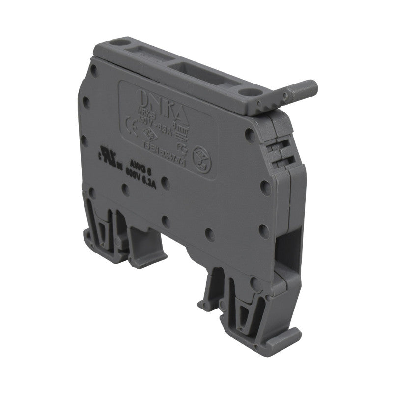 Bornera Porta-Fusible l Gris l 6,3A l 110V l 8AWG