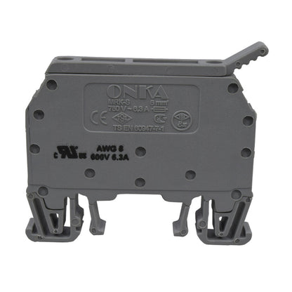 Bornera Porta-Fusible l Gris l 6,3A l 110V l 8AWG