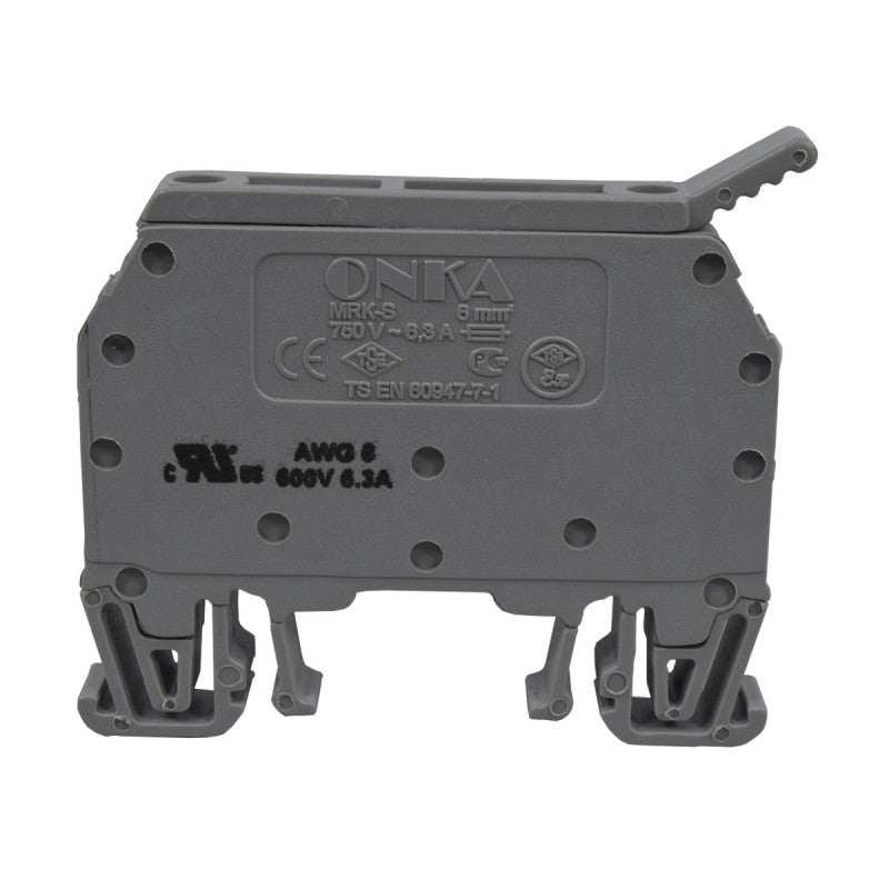 Bornera Porta-Fusible l Gris l 6,3A l 220V l 8AWG