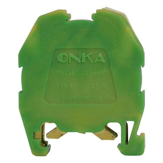 Mini Bornera Resorte l Tierra l 24A l 750V l 12AWG