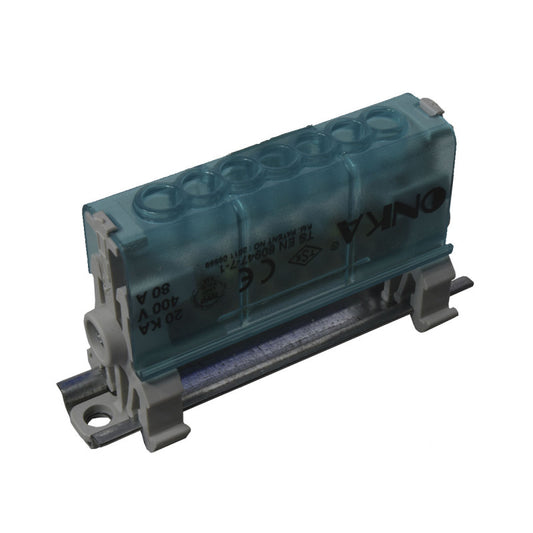 Bloque Distribución 1 x 7 Polos l 80A l Cubierta