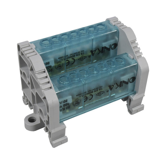 Bloque de Distribución l 2 x 7 Polos l 80A l 400V