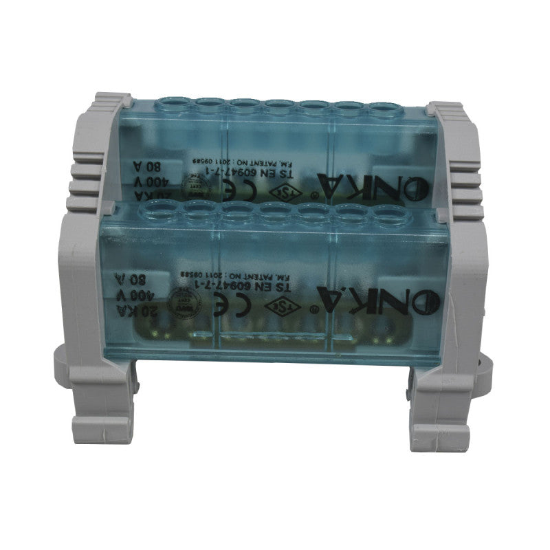 Bloque de Distribución l 2 x 7 Polos l 80A l 400V