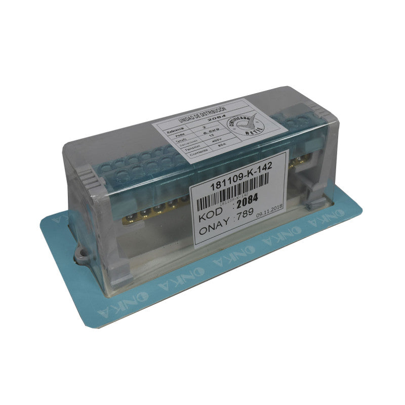 Bloque de Distribución l 2 x 15 Polos l 80A l 400V
