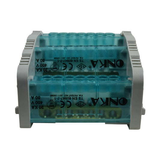 Bloque de Distribución l 3 x 7 Polos l 80A l 400V