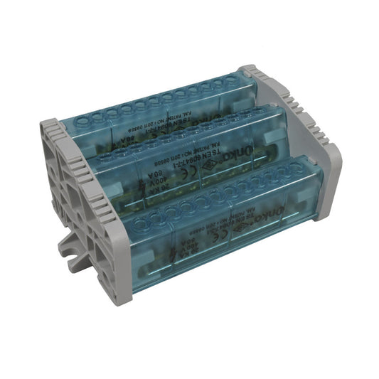 Bloque de Distribución l 3 x 12 Polos l 80A l 400V