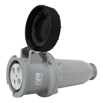 Toma Aérea 63A 3P + T 7H IP67 500V Negro CEE PALAZZOLI