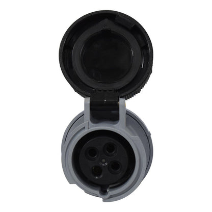 Toma Aérea Con Seccionador 16A 3P + T 7H IP67 500V Negro PALAZZOLI