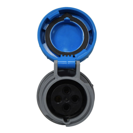 Toma Aérea Con Seccionador 16A 3P + T 9H IP67 230V Azul PALAZZOLI