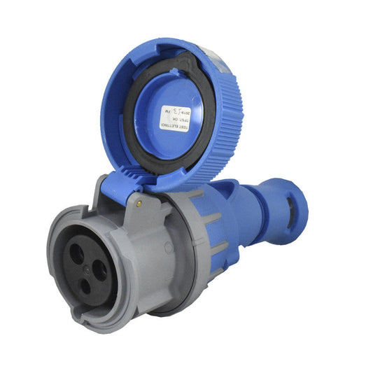 Toma Aérea Con Seccionador 32A 2P + T 6H IP67 230V Azul PALAZZOLI