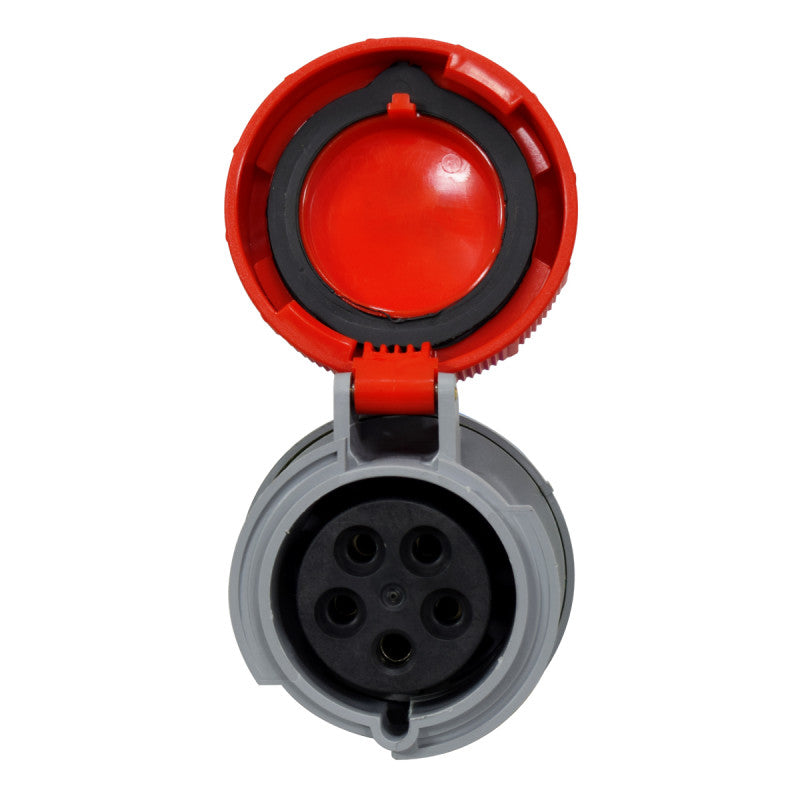 Toma Aérea Con Seccionador 32A 3P+N+T 6H IP67 400V Rojo PALAZZOLI
