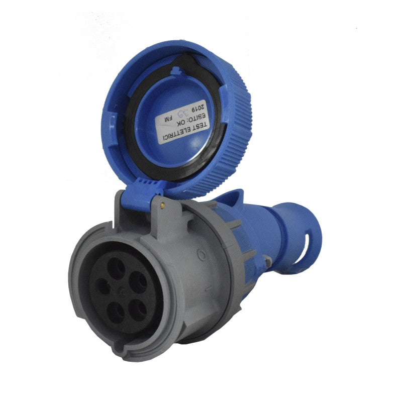 Toma Aérea Con Seccionador 32A 3P+N+T 9H IP67 230V Azul PALAZZOLI