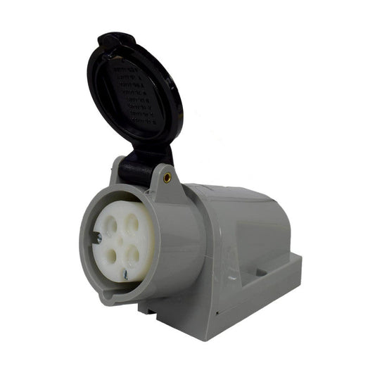 Toma Sobreponer 16A 3P + T 7H IP44 500V Negro CEE PALAZZOLI