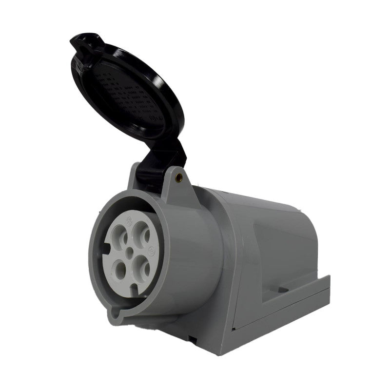 Toma Sobreponer 32A 3P + T 7H IP44 500V Negro CEE PALAZZOLI