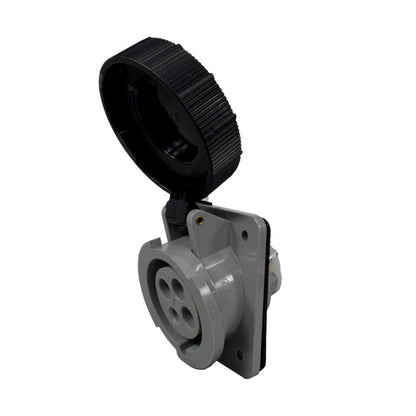 Toma Incrustar 32A 3P + T 7H IP67 500V Negro CEE PALAZZOLI