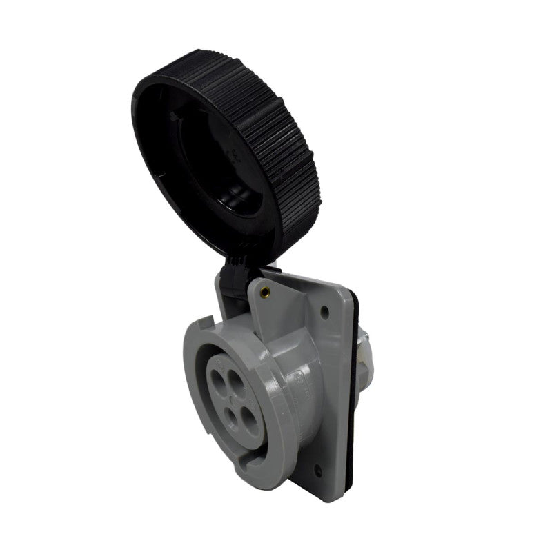 Toma Incrustar 32A 3P + T 7H IP67 500V Negro CEE PALAZZOLI