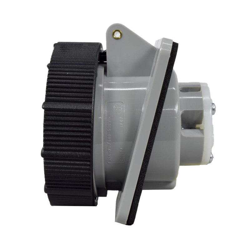 Toma Incrustar 32A 3P + T 7H IP67 500V Negro CEE PALAZZOLI