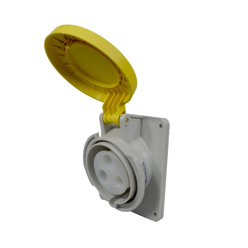 Toma Incrustar 32A 2P + T 4H IP44 130V Amarillo TOPTER PALAZZOLI