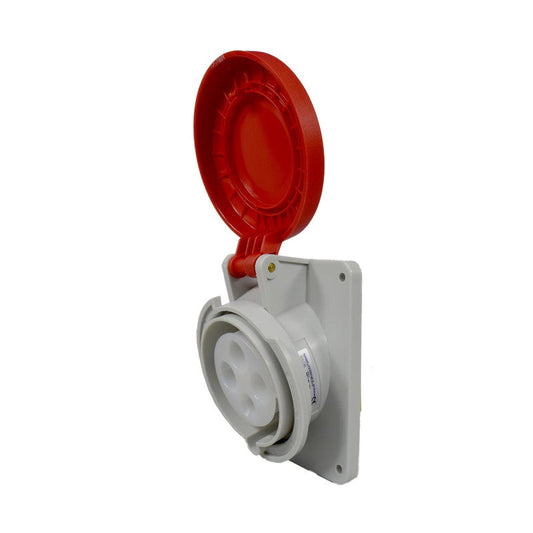 Toma Incrustar 32A 3P + T 6H IP44 415V Rojo TOPTER PALAZZOLI