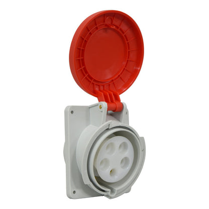 Toma Incrustar 32A 3P+N+T 6H IP44 415V Rojo TOPTER PALAZZOLI