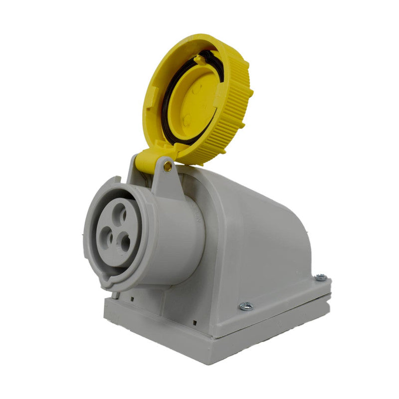 Toma Sobreponer 16A 2P + T 4H IP67 130V Amarillo TOPTER PALAZZOLI