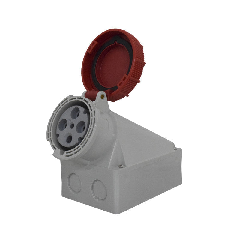 Toma Sobreponer 63A 3P + T 6H IP67 415V Rojo TOPTER PALAZZOLI