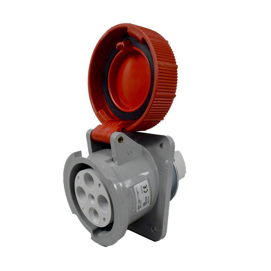 Toma Incrustar 63A 3P + T 6H IP67 415V Rojo CEE PALAZZOLI