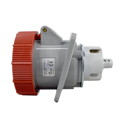 Toma Incrustar 63A 3P + T 6H IP67 415V Rojo CEE PALAZZOLI