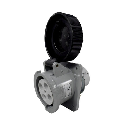 Toma Incrustar 63A 3P + T 7H IP67 500V Negro CEE PALAZZOLI