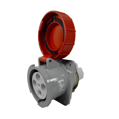 Toma Incrustar 125A 3P + T 6H IP67 415V Rojo CEE PALAZZOLI