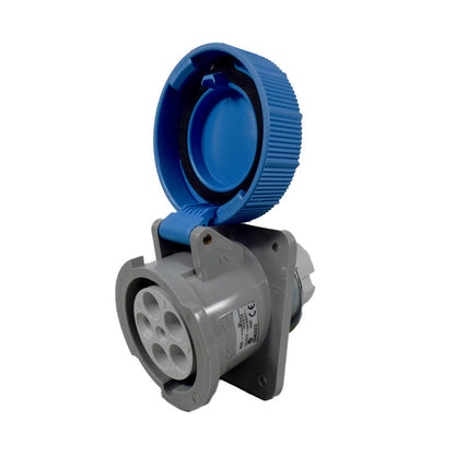 Toma Incrustar 63A 3P+N+T 9H IP67 250V Azul CEE PALAZZOLI