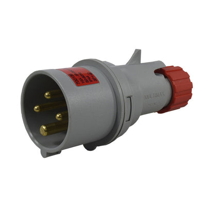 Clavija 16A 3P + T 6H IP44 415V Rojo MULTIMAX PALAZZOLI