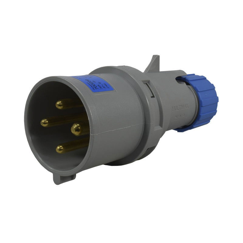 Clavija 32A 3P + T 9H IP44 250V Azul MULTIMAX PALAZZOLI