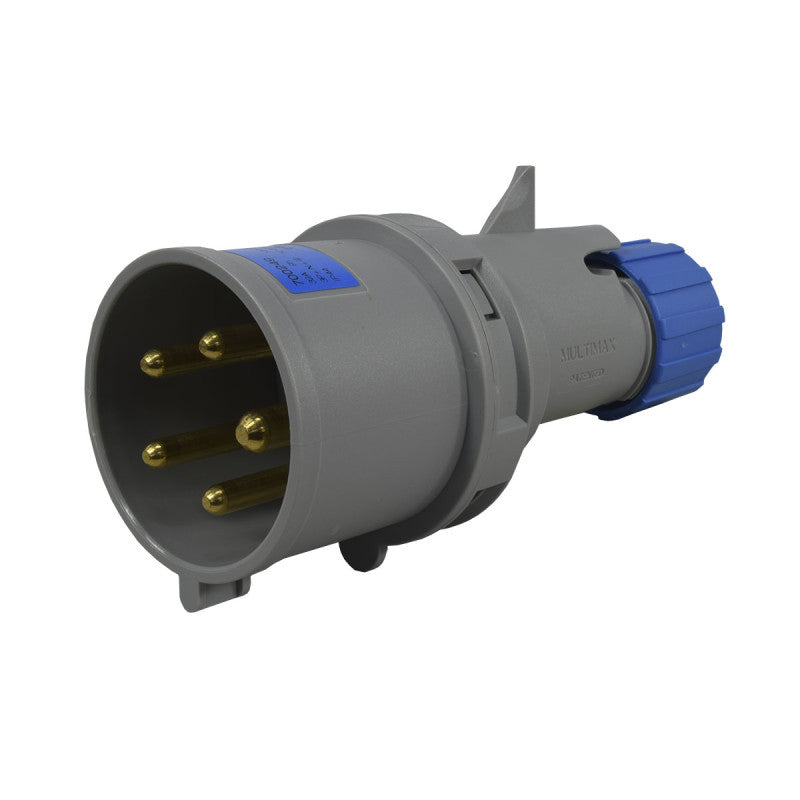 Clavija 32A 3P+N+T 9H IP44 250V Azul MULTIMAX PALAZZOLI