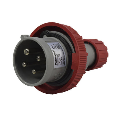 Clavija 16A 3P + T 6H IP67 415V Rojo MULTIMAX PALAZZOLI