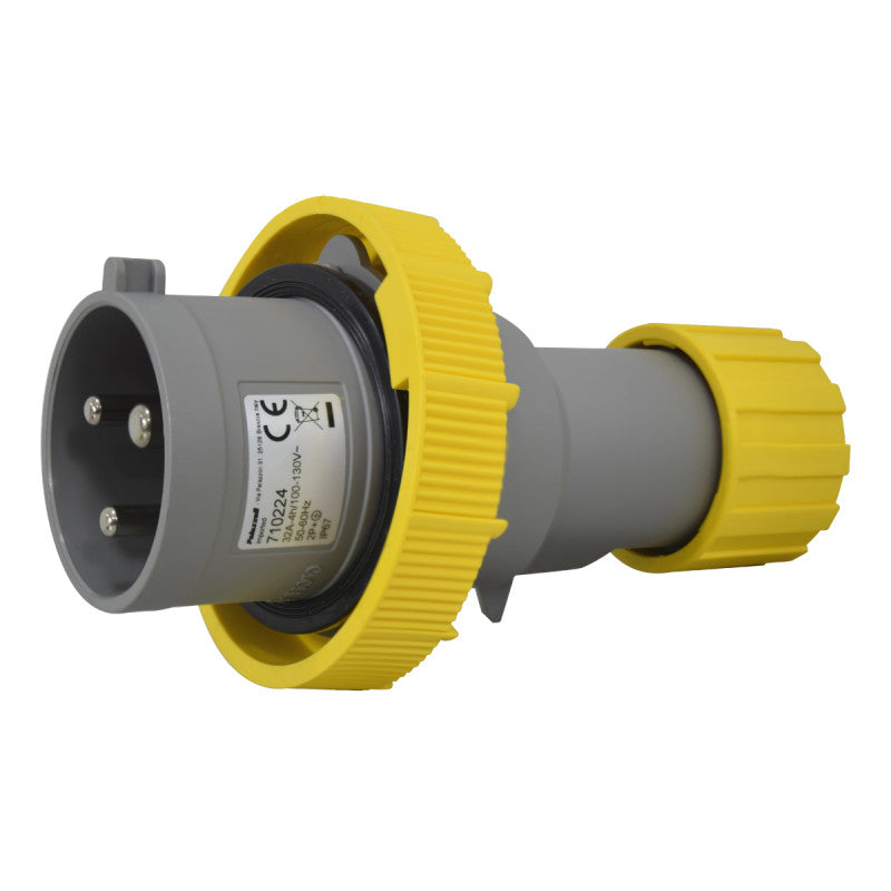 Clavija 32A 2P + T 4H IP67 130V Amarillo MULTIMAX PALAZZOLI